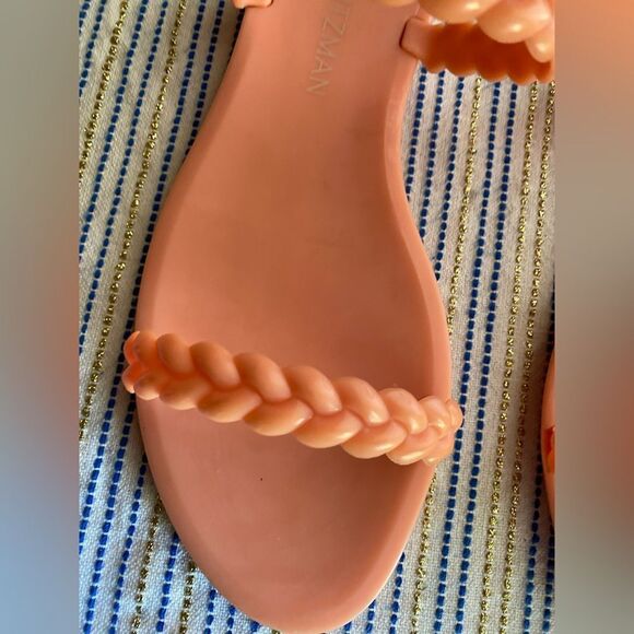 Stuart Weitzman Braida Sawyer Jelly Sandals Apricot Women Sz 10 - Picture 4 of 10